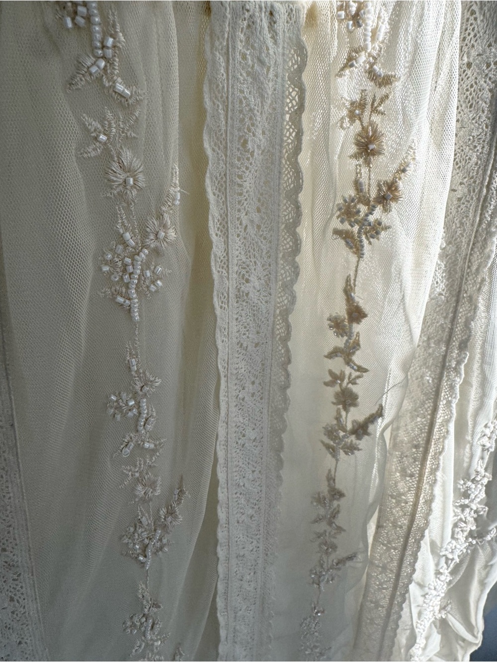 NWT Zara ivory lace crochet embroidered maxi beaded long dress retail $399 - Picture 5 of 8